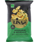 Kesselchips Rosmarin & Meersalz, vegan, 115 gr Packung, Lisas
