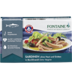 Sardinen-Filets ohne Haut und Gräten in Bio-Olivenöl, 120 gr Dose (Abtropfgewicht 90 gr), Fontaine