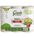 Küchentücher 3-lagig, 64 Blatt, 3 Rollen Packung, Grazie Eco Natural