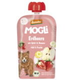 Fruchtsnack Erdbeere mit Apfel & Banane, vegan, 100 gr Quetschbeutel, Mogli
