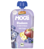 Fruchtsnack Blaubeere mit Apfel & Banane, vegan, 100 gr Quetschbeutel, Mogli
