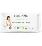 Feuchttücher sensitiv, parfümfrei, vegan, 56 Stück Packung, Naty