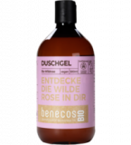 Duschgel „Endecke die Wilde Rose in dir”, vegan, 500 ml Flasche, benecos