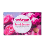 Pflanzenseife Rose & Geranie, vegan, 100 gr Stück, Sodasan