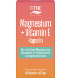 Magnesium + Vitamin E Kapseln, vegan, 60 Stück Packung, Fitne