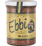 Hundefutter Ebbi Rind, 400 gr Glas, Wuff & Mau Heimtiernahrung