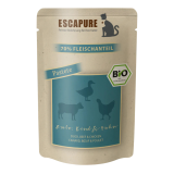 Katze Nassfutter Pastete Ente, Rind & Huhn, 100 gr Beutel, Escapure