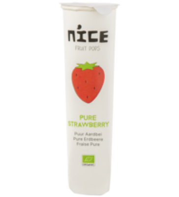 Quetschtüte Erdbeerfruchteis, vegan, 60 ml Stück, Tiefkühlware, Nice