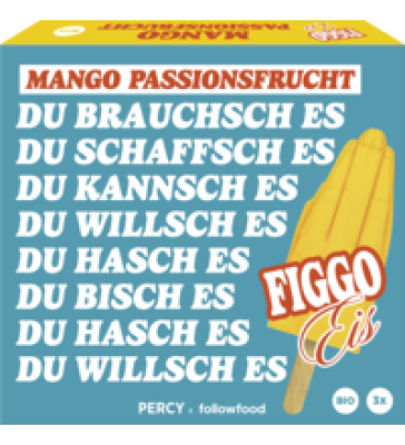 Multipack Stieleis „FIGGO” Mango-Passionsfrucht, vegan, 195 ml Schachtel (3 Stück), Tiefkühlware, followfood