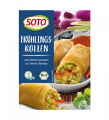 Frühlingsrollen, vegan, 200 gr Schachtel (4 Stück), Tiefkühlware, Soto