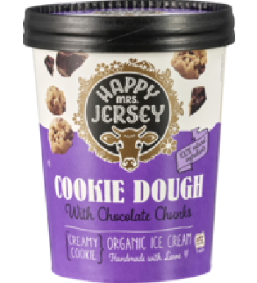 Cookie Dough Eiscreme, 500 ml Becher, Tiefkühlware, Happy Mrs.Jersey