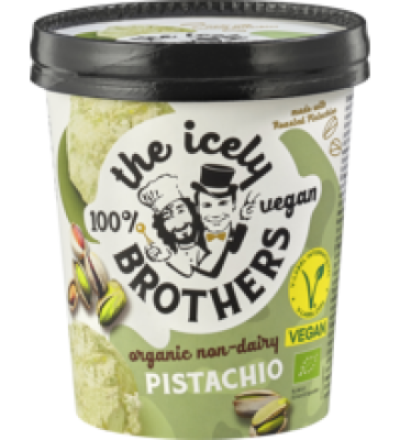 Pistachio Eiscreme, vegan, 460 ml Becher, Tiefkühlware, The Icely Brothers