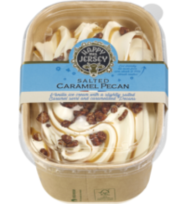 Salted Caramel Pecan Eiscreme, 900 ml Becher, Tiefkühlware, Happy Mrs. Jersey