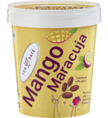 Mango Maracuja, 450 ml Becher, Tiefkühlware, Ice Date