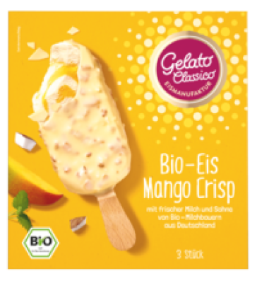 Multipack Stieleis Mango Crisp, 270 ml Packung (3 Stück), Tiefkühlware, Gelato Classico