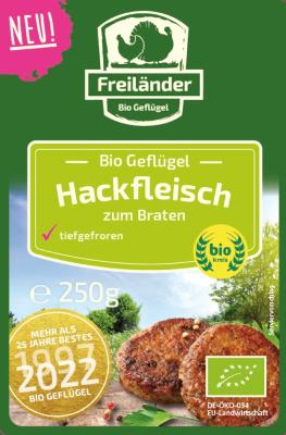 Geflügelhackfleisch, 250 gr Schachtel, Tiefkühlware, Freiländer Bio Geflügel