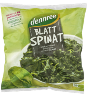 Blattspinat portionierbar, 750 gr Beutel, Tiefkühlware, dennree
