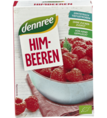 Himbeeren, vegan, 300 gr Schachtel, Tiefkühlware, dennree