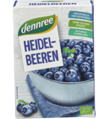Heidelbeeren, vegan, 300 gr Schachtel, Tiefkühlware, dennree