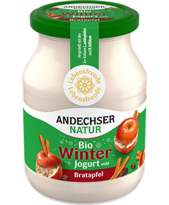 Winter Jogurt Bratapfel, 3,8% Fett, 500 gr Glas, Andechser Natur