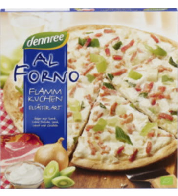 Flammkuchen „Al Forno” Elsässer Art, 260 gr Schachtel, Tiefkühlware, dennree
