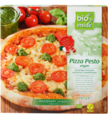 Pizza Pesto, vegan, 345 gr Schachtel, Tiefkühlware, bio inside