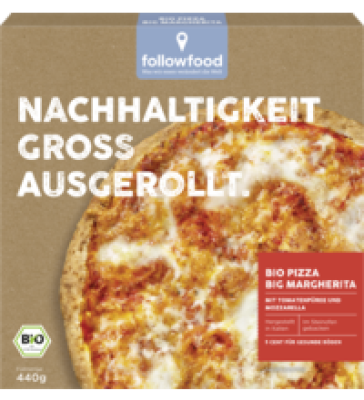 Big Pizza Margherita, 440 gr Schachtel, Tiefkühlware, followfood