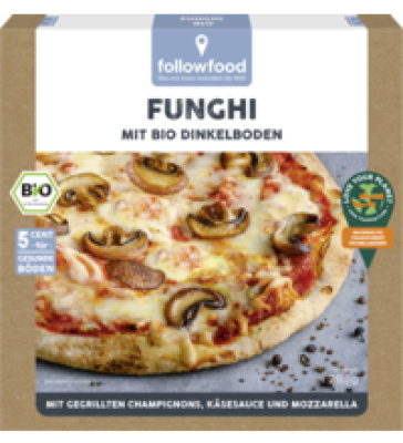 Dinkel-Pizza Funghi, 285 gr Schachtel, Tiefkühlware, followfood