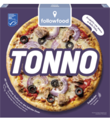 Pizza Tonno, 329 g Schachtel, Tiefkühlware, followfood