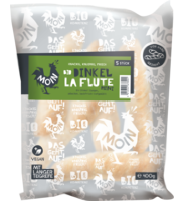 Dinkel La Flute Mini, vegan, 400 gr Beutel (5x80 gr), Tiefkühlware, Moin