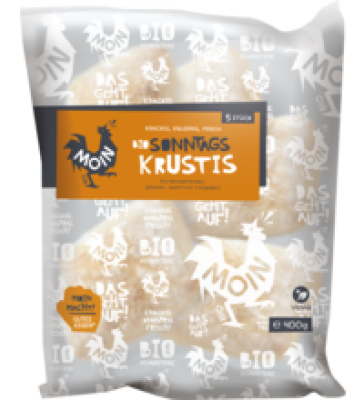Sonntags Krustis, vegan, 400 gr Beutel (5 Stück), Tiefkühlware, Moin