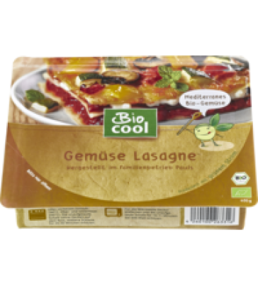 Gemüse Lasagne, 400 gr Schachtel, Tiefkühlware, BioCool