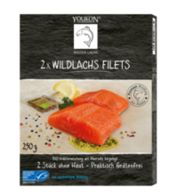 Wildlachs Filets, 250 g Packung, Tiefkühlware, Youkon Wilder Lachs