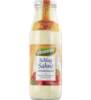 Schlagsahne, 500 gr Flasche, 32,0% Fett, dennree