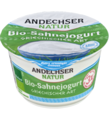 Sahnejogurt griechischer Art, 10% Fett, 200 gr Becher, Andechser Natur