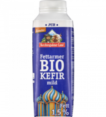 Fettarmer Kefir, 1,5% Fett, 400 gr Tetra Top Flasche, Berchtesgadener Land