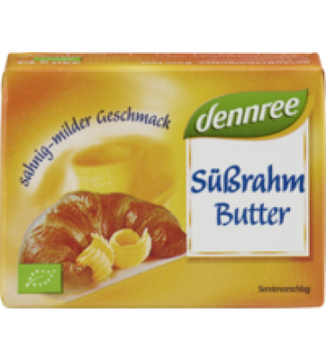 Süßrahmbutter, 250 gr Stück, dennree