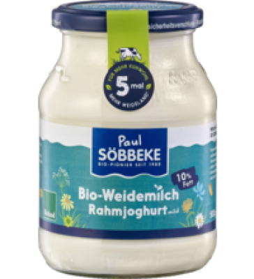 Rahmjoghurt mild, 500 gr Glas, Söbbeke