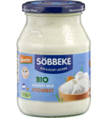 Stichfester Naturjoghurt, 3,8% Fett, 500 gr Glas, Söbbeke