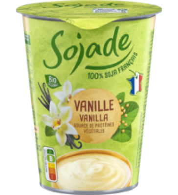 Joghurtalternative Soja Vanille, vegan, 2,1% Fett, 400 gr Becher, Sojade