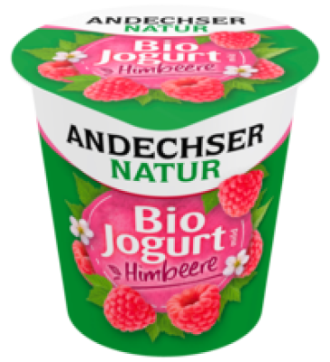 Fruchtjogurt Himbeere, 150 gr Becher gerührt - ohne Aromen , 3,7% Fett, Andechser Natur