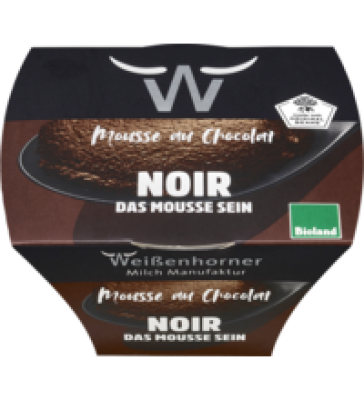 Mousse au Chocolat Noir, 80 gr Becher, Weißenhorner Milch Manufaktur