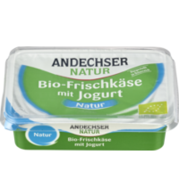 Bio-Frischkäse mit Jogurt Natur, mind. 65% Fett i. Tr., 175 gr Becher, Andechser Natur