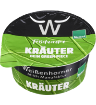 Frischecreme Kräuter, 25% Fett, 150 gr Becher, Weißenhorner Milch Manufaktur