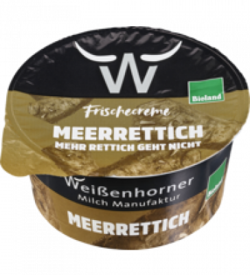 Meerrettich Frischecreme, 20,7% Fett, 150 gr Becher, Weißenhorner Milch Manufaktur