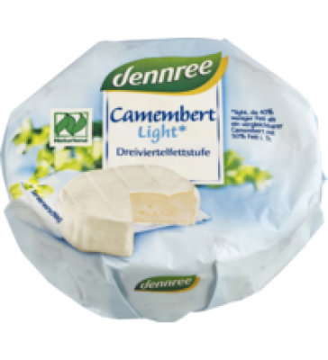 Camembert light, gleich 30% Fett i. Tr., 125 gr Stück, dennree