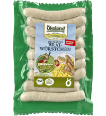 Delikatess Bratwürstchen „Superwurst”, 180 gr Packung (9 Stück), Ökoland