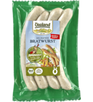 Delikatess Bratwurst „Superwurst”, 180 gr Packung (4 Stück), Ökoland