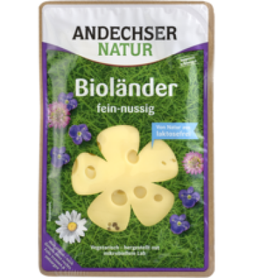 Bioländer in Scheiben, 150 g Packung , mind. 45%, Andechser Natur