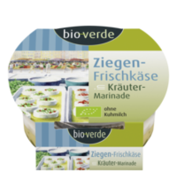 Ziegen-Frischkäse in Kräuter-Marinade, mind. 50% Fett i. Tr., 100 gr Becher, bio-verde